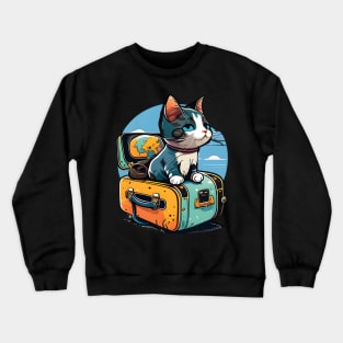 The Travelling Cats - Colorful Cat Travel In The World Crewneck Sweatshirt